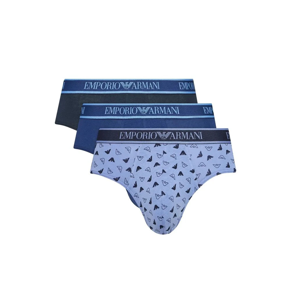 Emporio Armani Underwear Blue Cotton Underwear - IT44 | S - Briefs