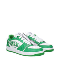 Enterprise Japan Green Leather Low Tops - Sneakers