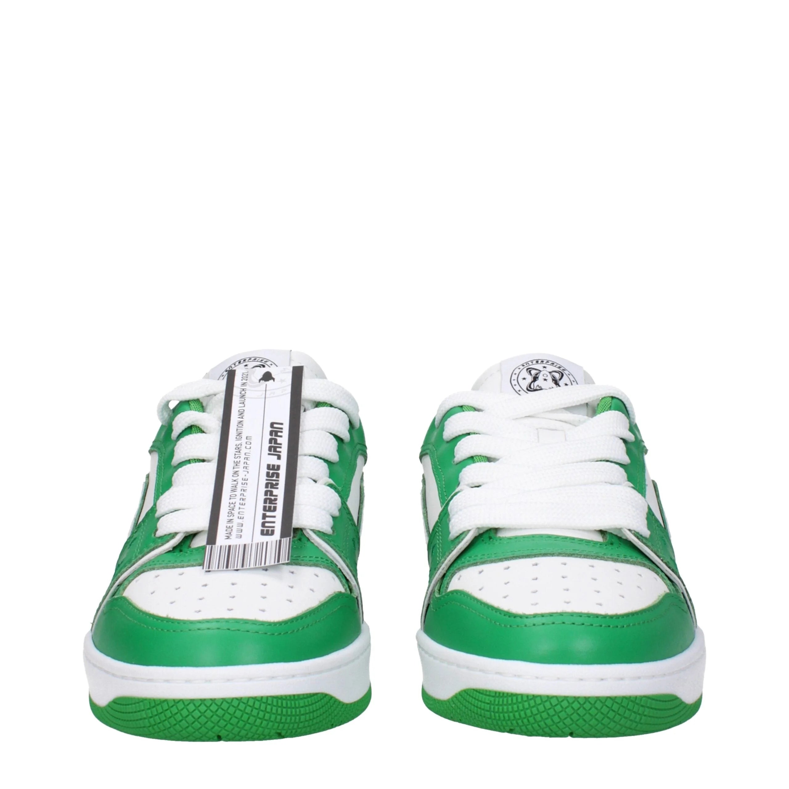 Enterprise Japan Green Leather Low Tops - Sneakers
