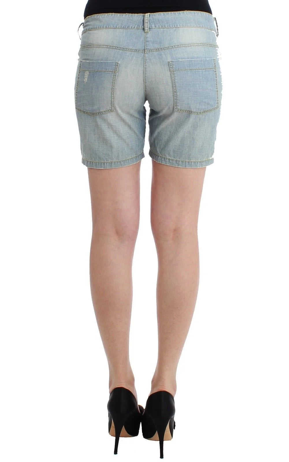 Ermanno Scervino Beachwear Blue Denim City Casual Dress Shorts - IT2 | S - Denim Shorts