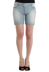 Ermanno Scervino Beachwear Blue Denim City Casual Dress Shorts - IT2 | S