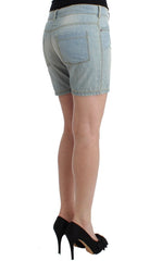 Ermanno Scervino Beachwear Blue Denim City Casual Dress Shorts - IT2 | S - Denim Shorts