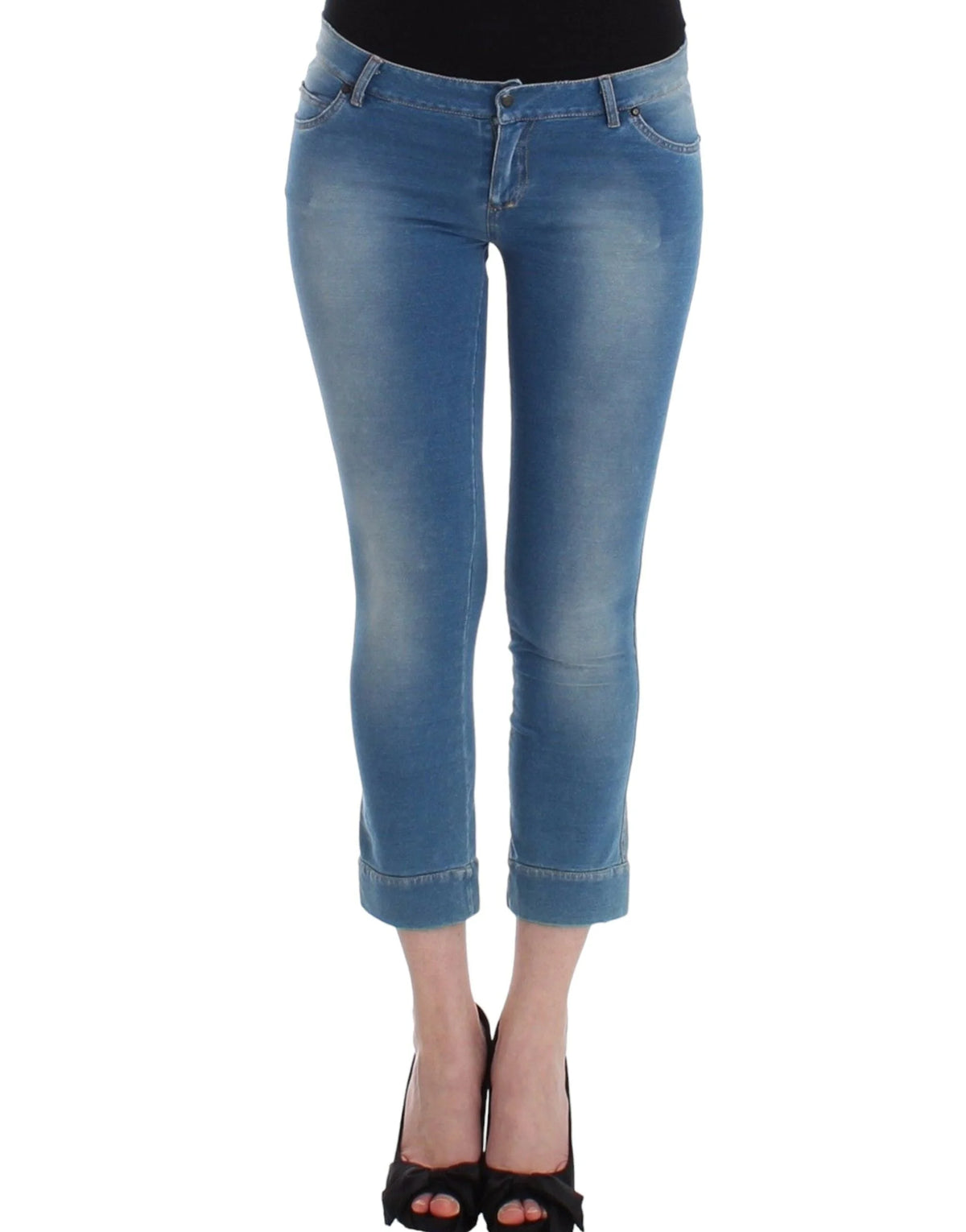 Ermanno Scervino Beachwear Blue Jeans Capri Pants Cropped - Jeans