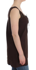 Ermanno Scervino Beachwear Brown Cotton Stretch Tunic Dress - IT42 | S - Dresses