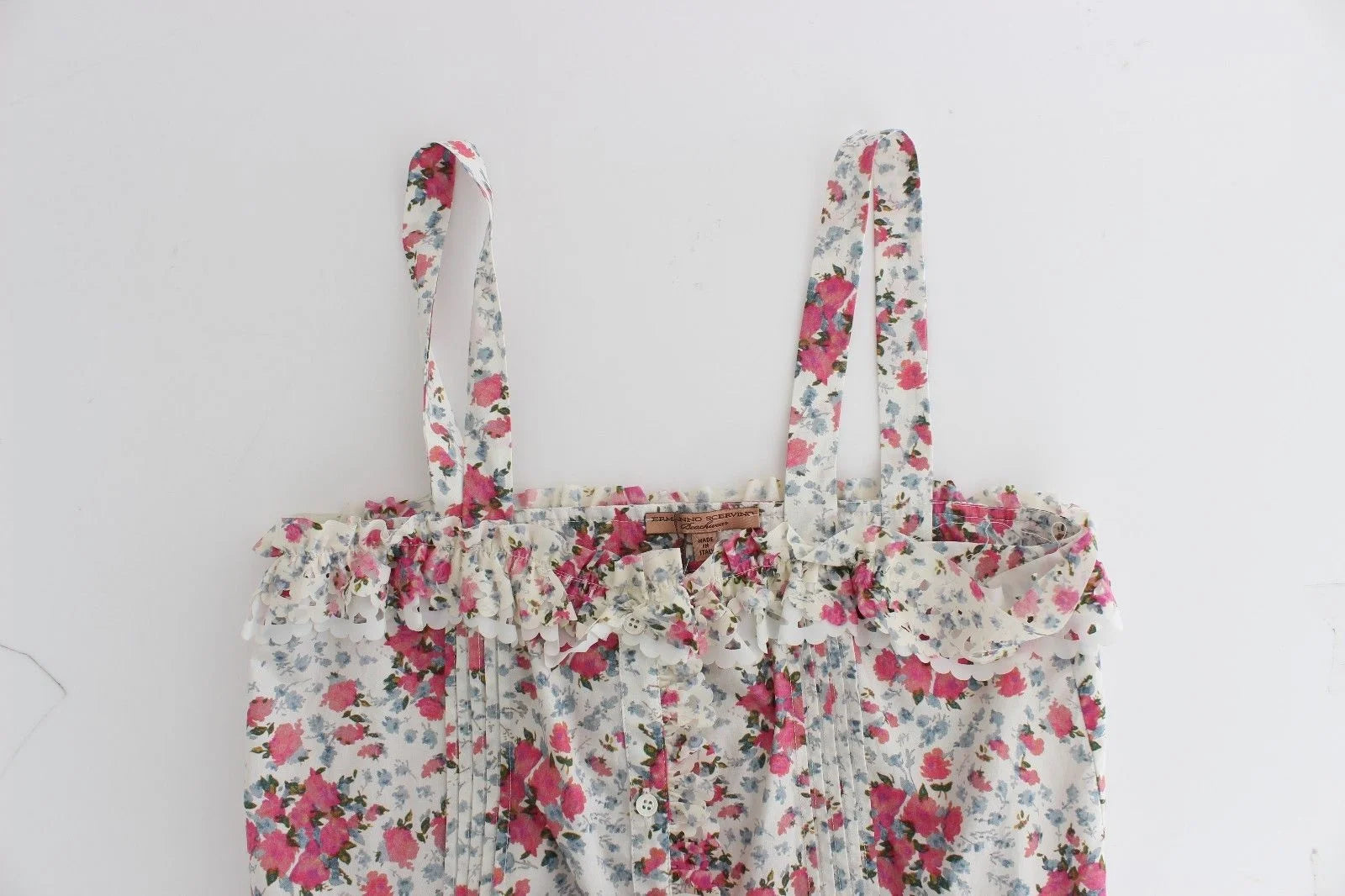 Ermanno Scervino Beachwear Pink Floral Beach Mini Dress Short - Dresses