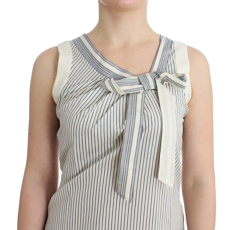 Ermanno Scervino Beachwear Striped Top Blouse Shirt Bow Tank - IT2 | S - Blouses