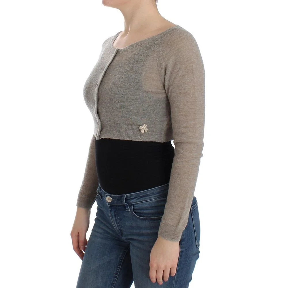 Ermanno Scervino Beige Alpaca Leather Cardigan - IT42 | S