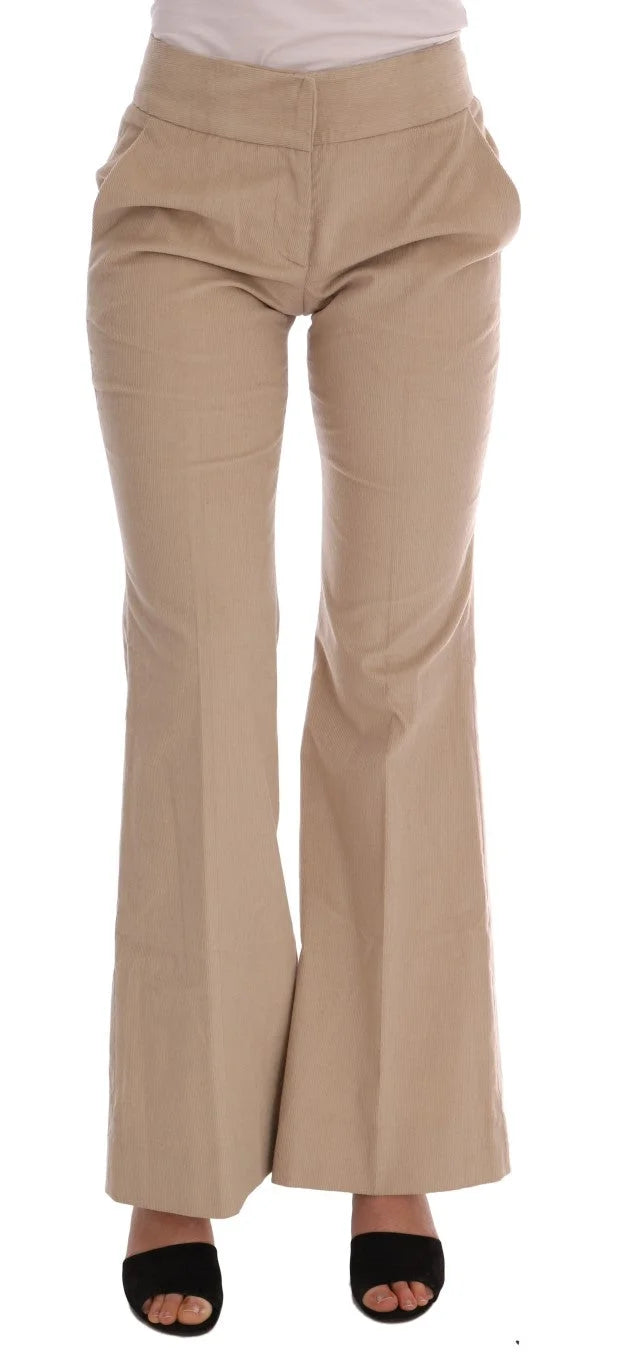 Ermanno Scervino Beige Cotton Bootcut Pants - IT38|XS - Trousers
