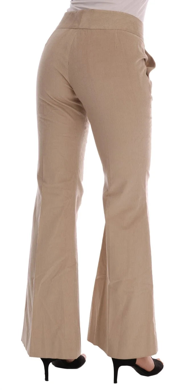 Ermanno Scervino Beige Cotton Bootcut Pants - IT38|XS - Trousers
