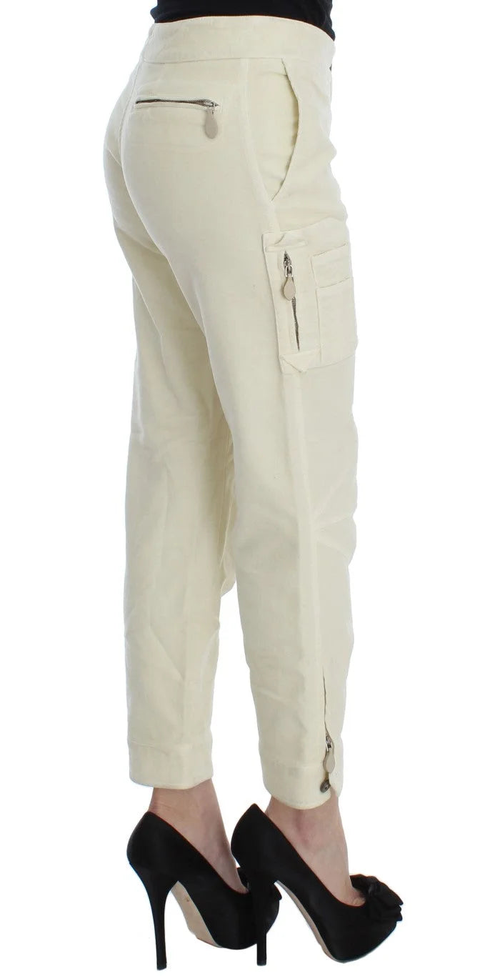Ermanno Scervino Beige Cotton Capri Cropped Cargo Pants - IT38|XS - Cargo Pants