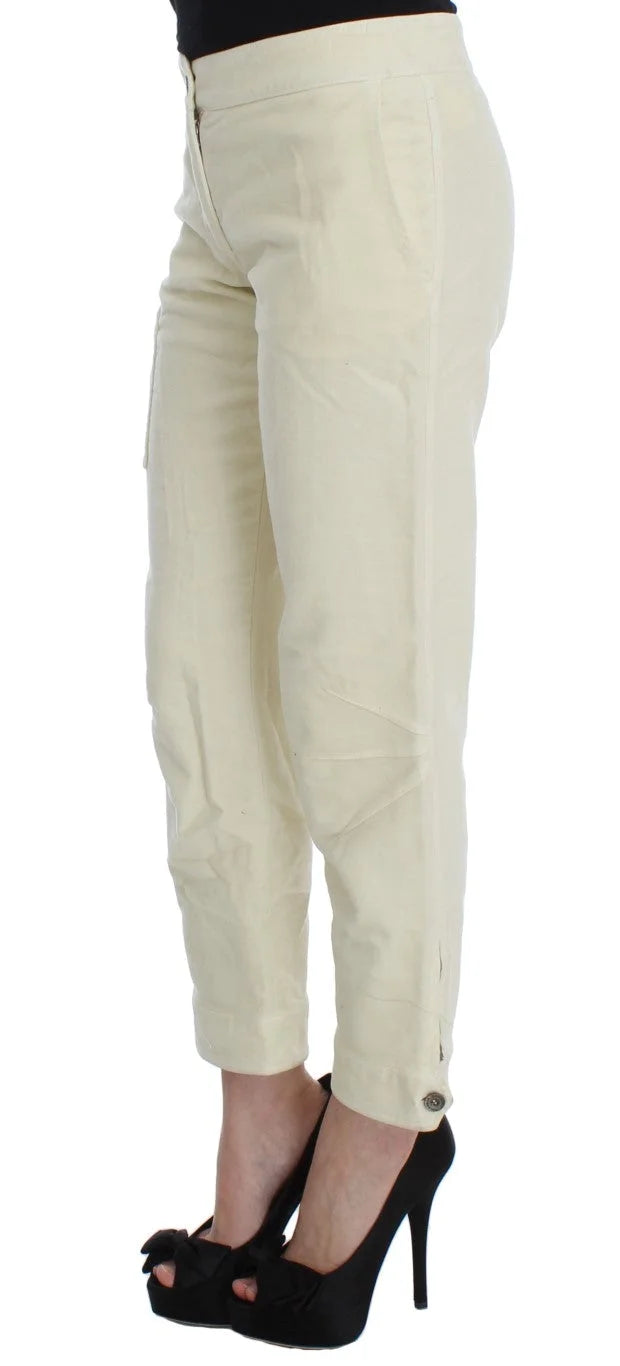 Ermanno Scervino Beige Cotton Capri Cropped Cargo Pants - IT38|XS - Cargo Pants