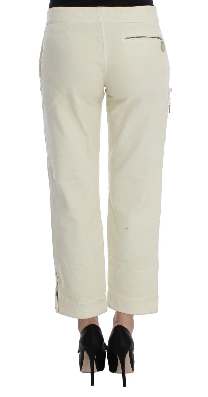 Ermanno Scervino Beige Cotton Capri Cropped Cargo Pants - IT38|XS - Cargo Pants