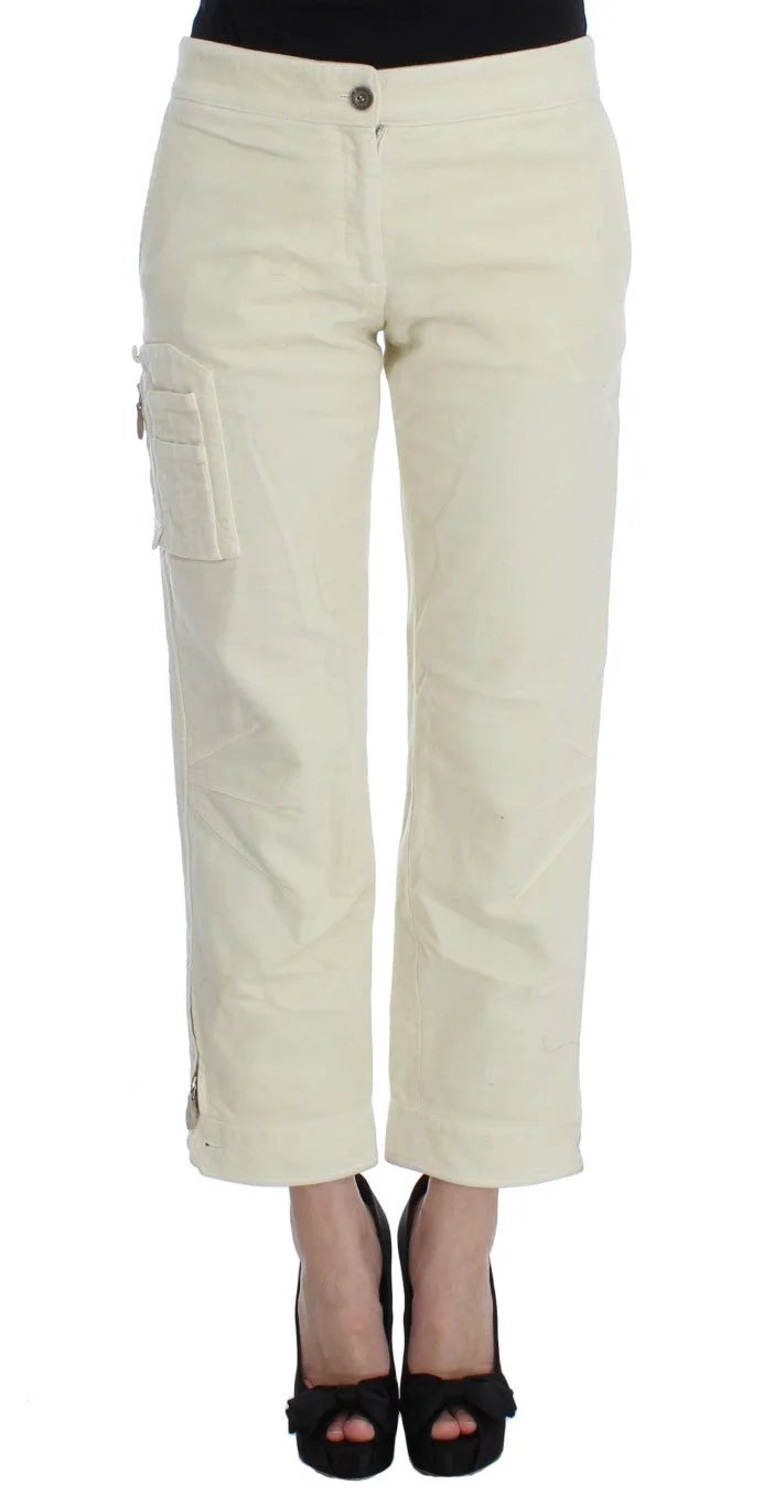 Ermanno Scervino Beige Cotton Capri Cropped Cargo Pants - IT38|XS - Cargo Pants