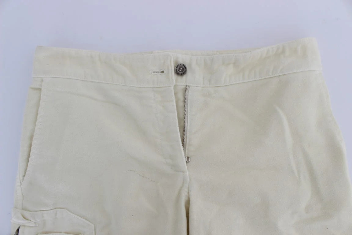Ermanno Scervino Beige Cotton Capri Cropped Cargo Pants - IT38|XS - Cargo Pants