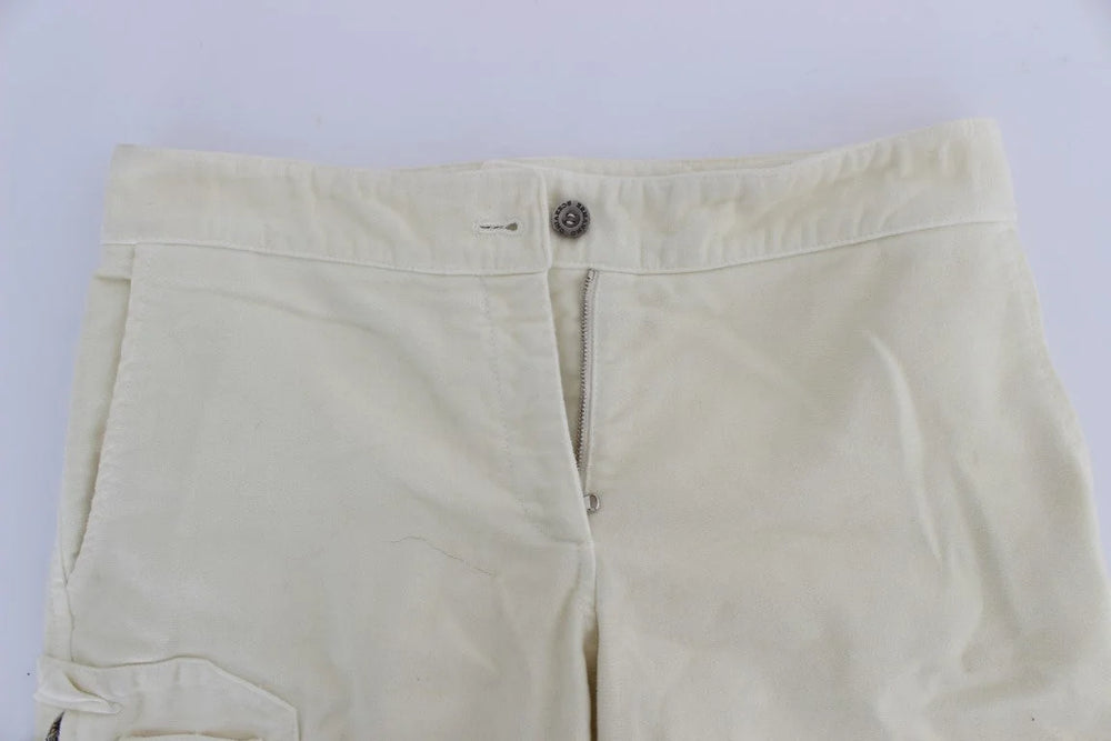 Ermanno Scervino Beige Cotton Capri Cropped Cargo Pants - IT38|XS - Cargo Pants