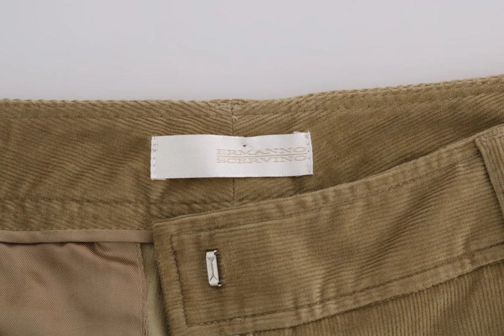 Ermanno Scervino Beige Cotton Corduroys Pants - IT38|XS - Trousers