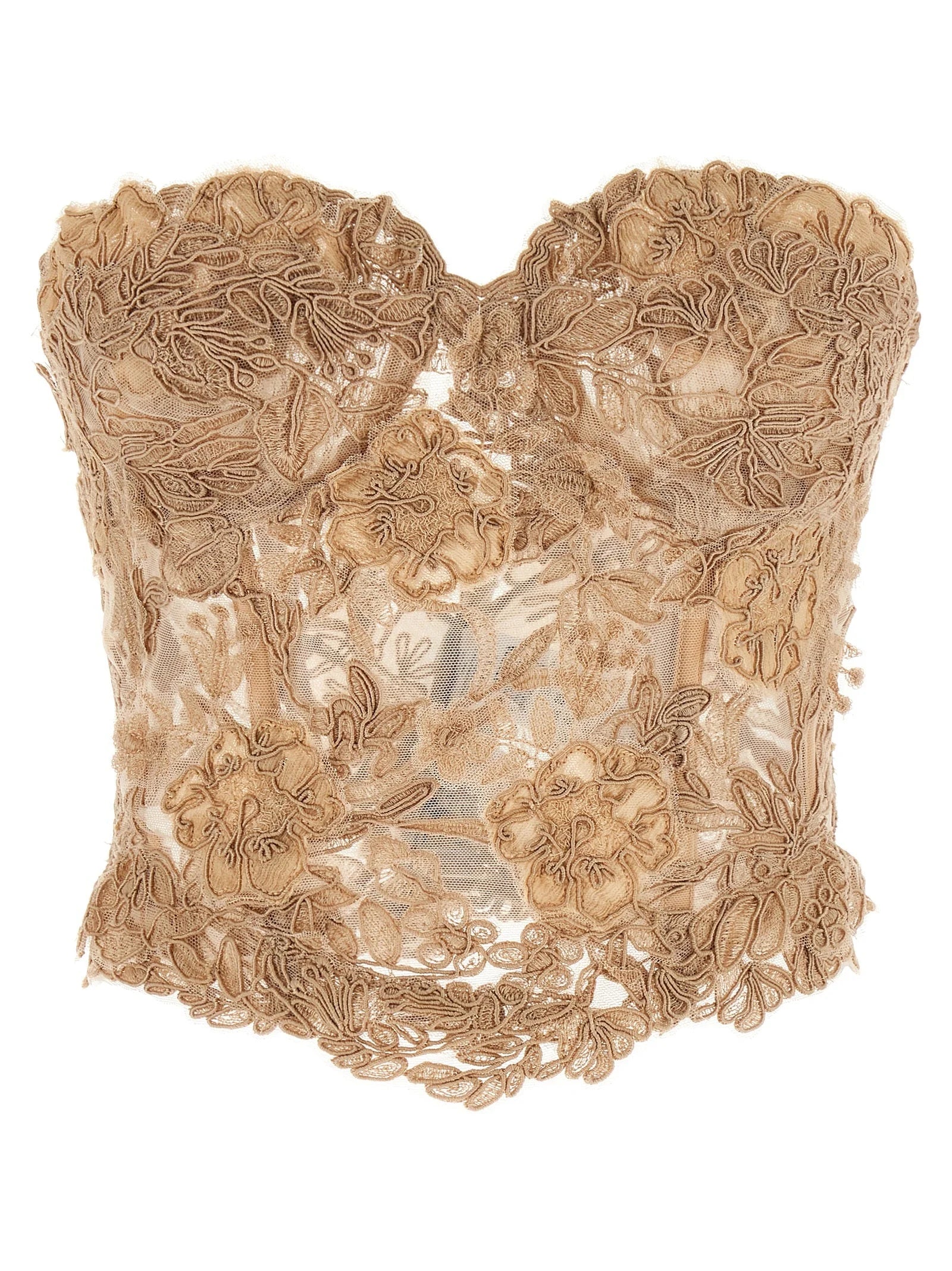 Ermanno Scervino Beige Cotton Tank Tops - IT42