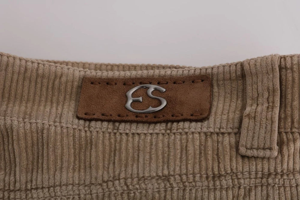 Ermanno Scervino Beige Cotton Velvet Regular Fit Pants - IT46|XL - Jeans