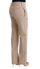 Ermanno Scervino Beige Cotton Wool Regular Fit Pants - IT40|S - Trousers