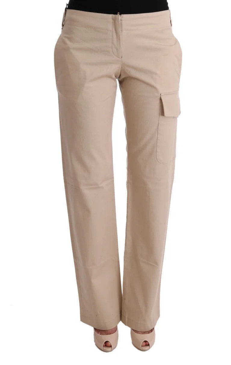 Ermanno Scervino Beige Cotton Wool Regular Fit Pants - IT40|S - Trousers