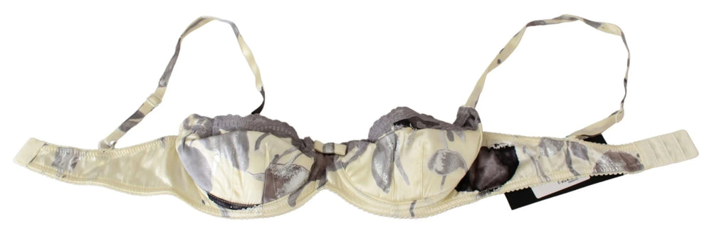Ermanno Scervino Beige Gray Lace Balconcino Bra Underwear - IT2 | S - Bras