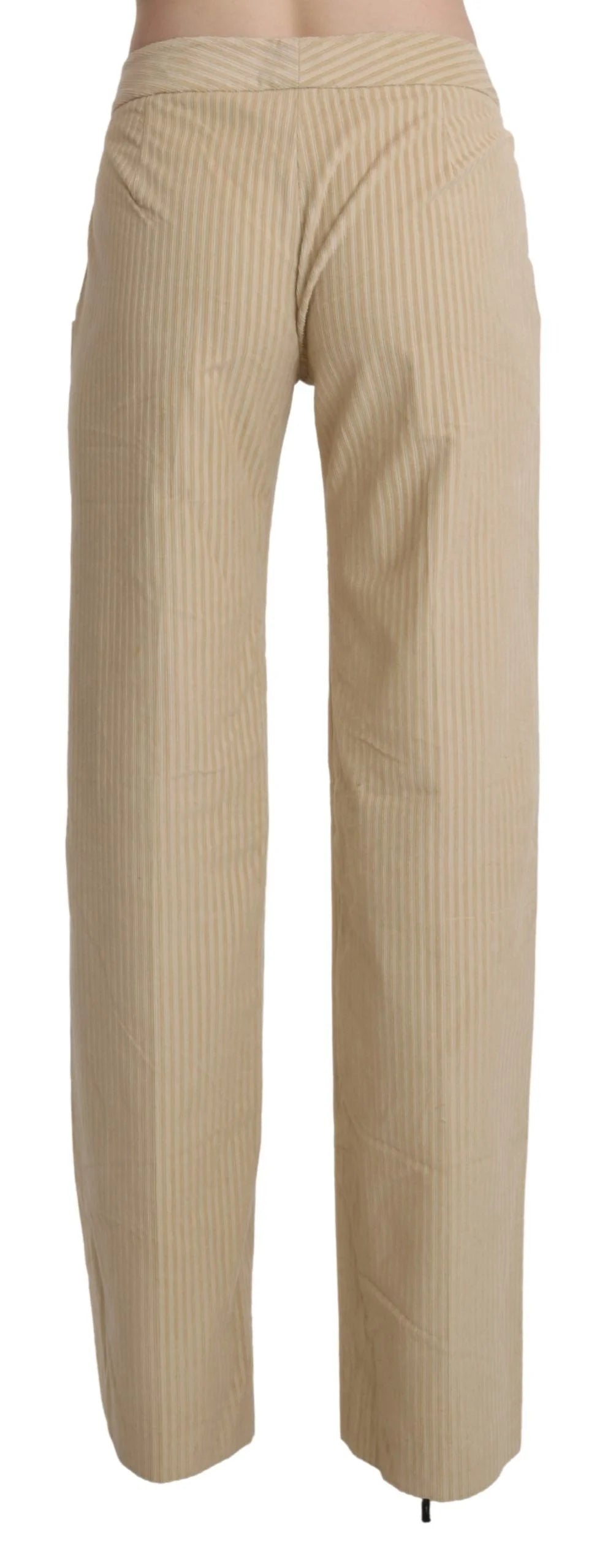 Ermanno Scervino Beige High Waist Flared Wide Leg Trouser Pants - Trousers