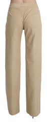 Ermanno Scervino Beige High Waist Flared Wide Leg Trouser Pants - Trousers