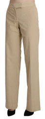 Ermanno Scervino Beige High Waist Flared Wide Leg Trouser Pants - Trousers