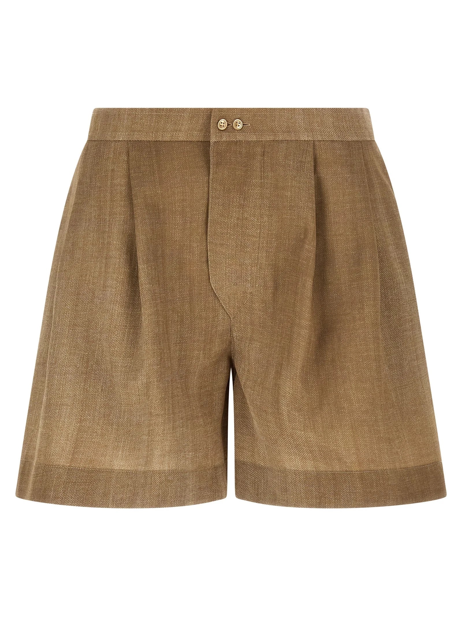 Ermanno Scervino Beige Polyester Bermuda Shorts