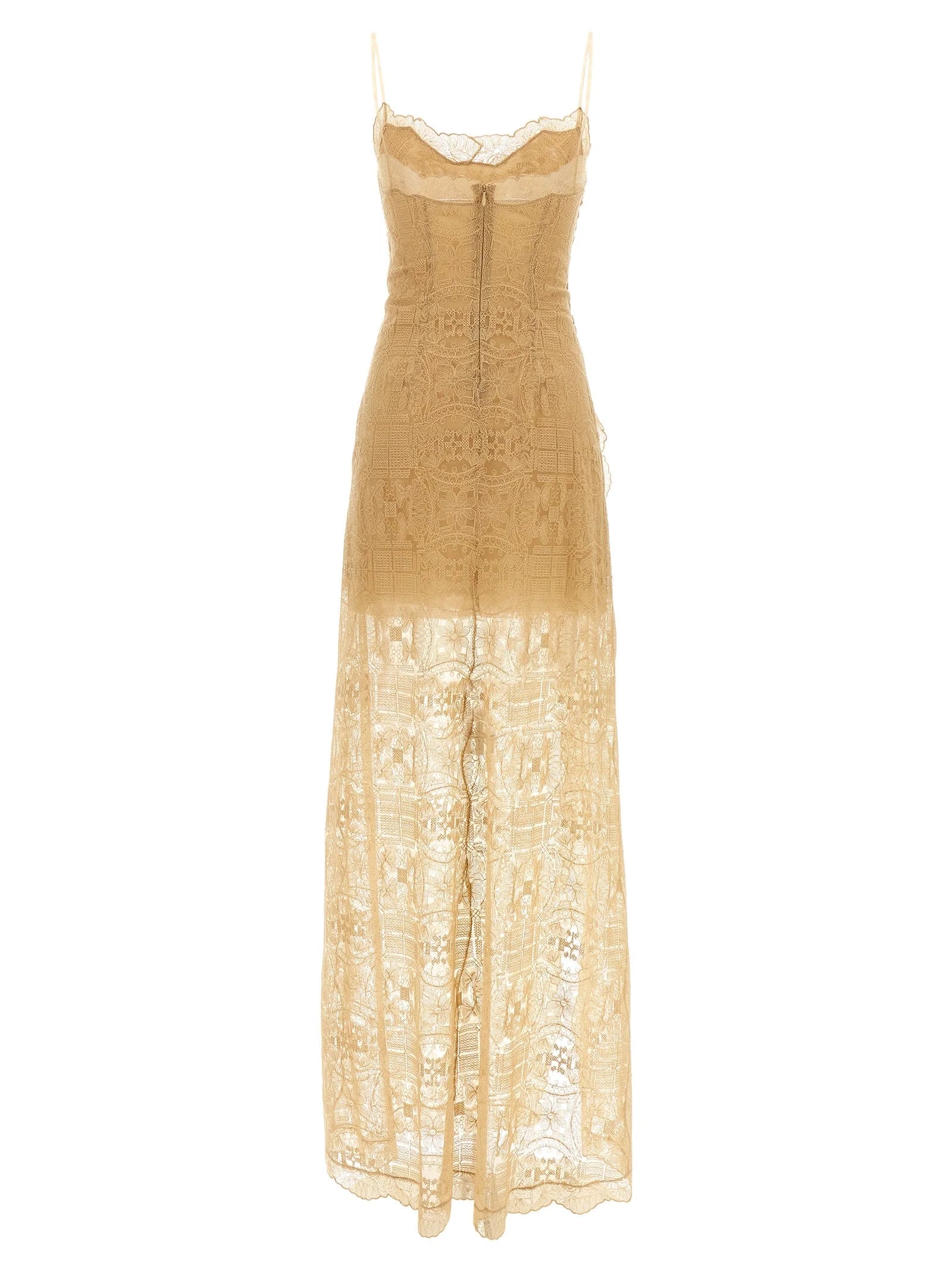 Ermanno Scervino Beige Polyester Long Dress