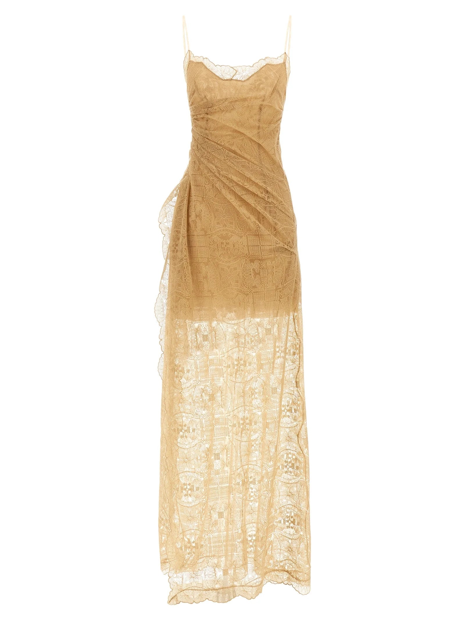 Ermanno Scervino Beige Polyester Long Dress