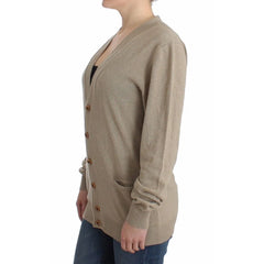 Ermanno Scervino Beige Rayon Cardigan - IT50 | M
