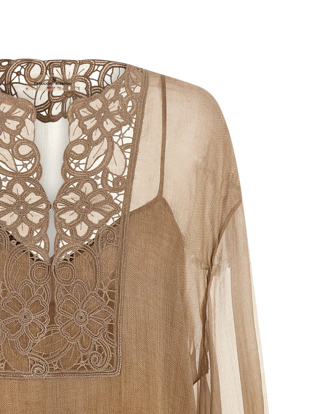 Ermanno Scervino Beige Silk Blouse