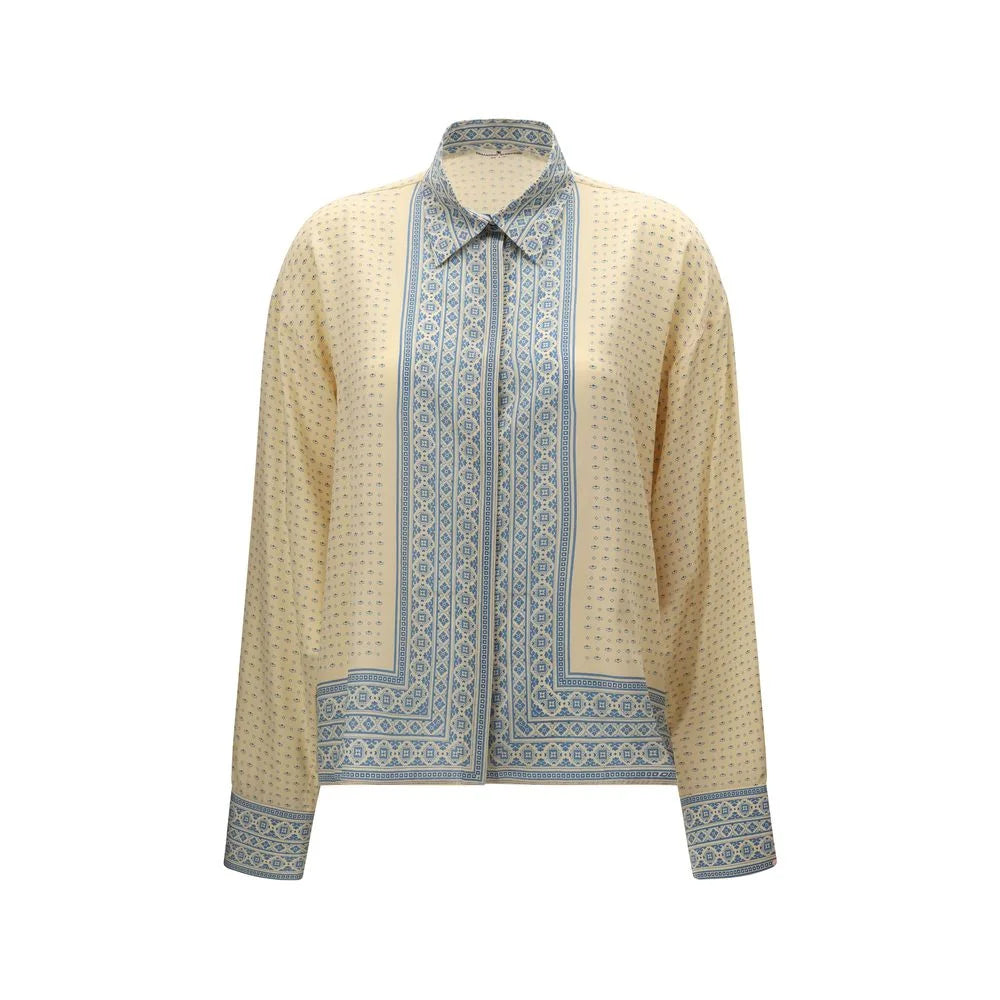 Ermanno Scervino Beige Silk Pattern Shirt - IT40 | M
