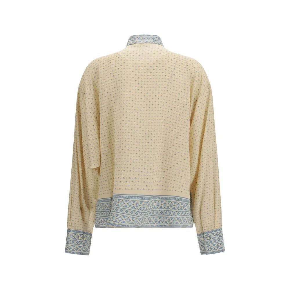 Ermanno Scervino Beige Silk Pattern Shirt - IT40 | M