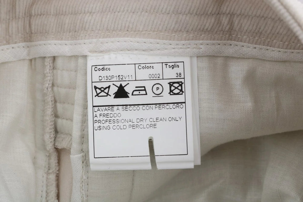 Ermanno Scervino Beige Slim Jeans Corduroy Skinny Pants - Jeans