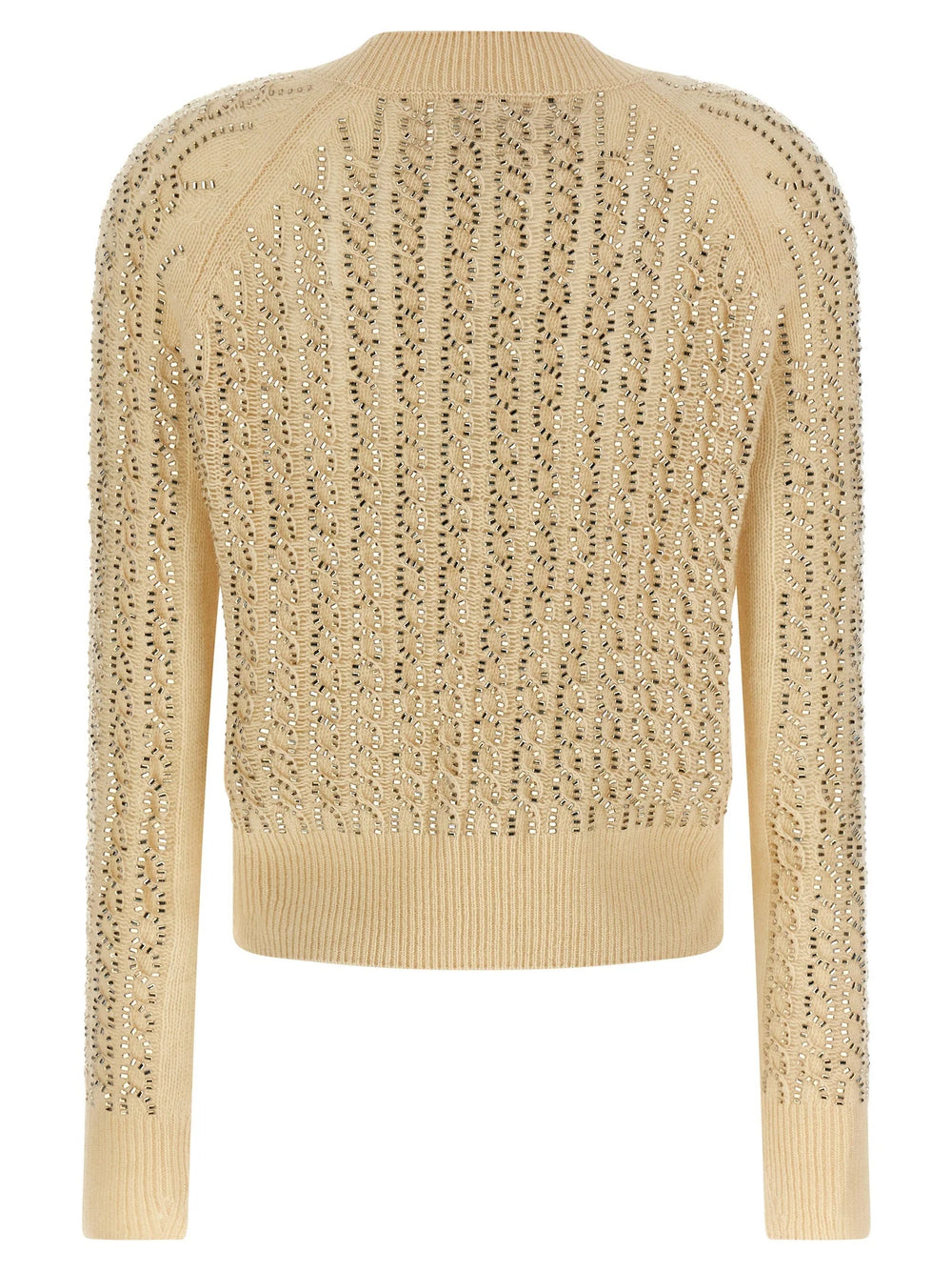 Ermanno Scervino Beige Virgin Wool Cardigan - S