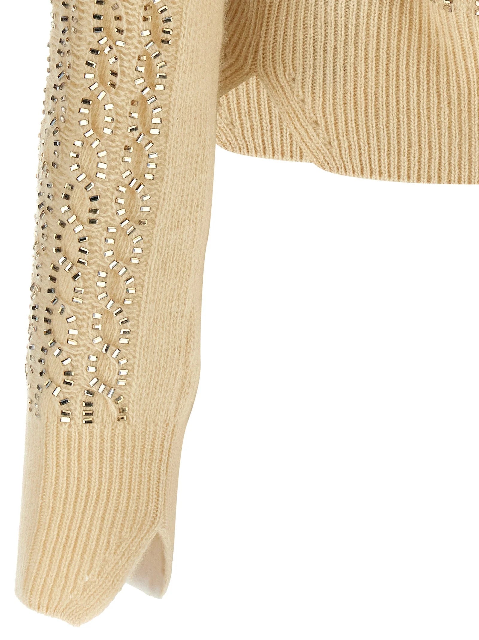 Ermanno Scervino Beige Virgin Wool Cardigan - S