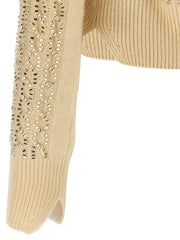 Ermanno Scervino Beige Virgin Wool Cardigan - S