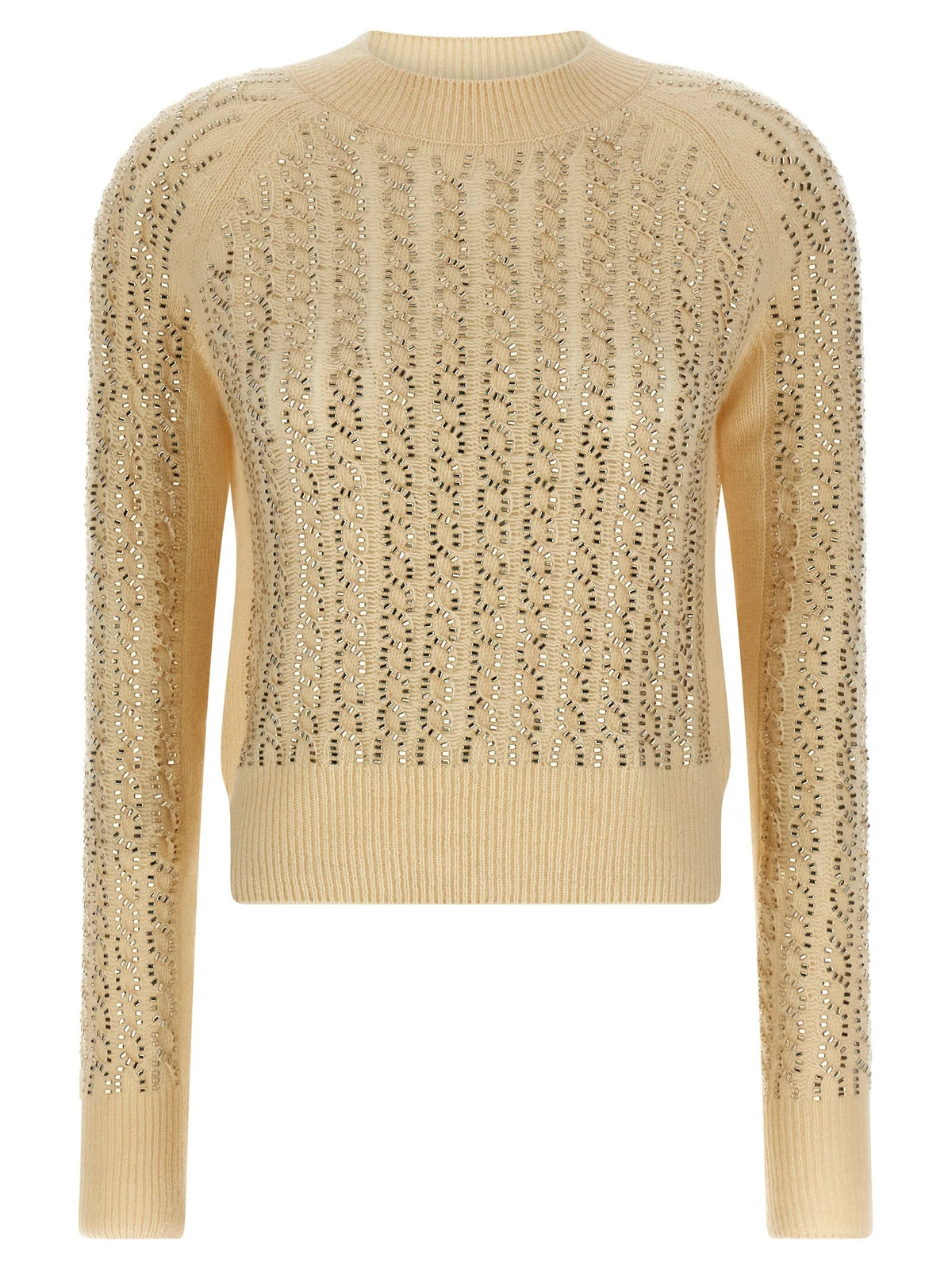 Ermanno Scervino Beige Virgin Wool Cardigan - S