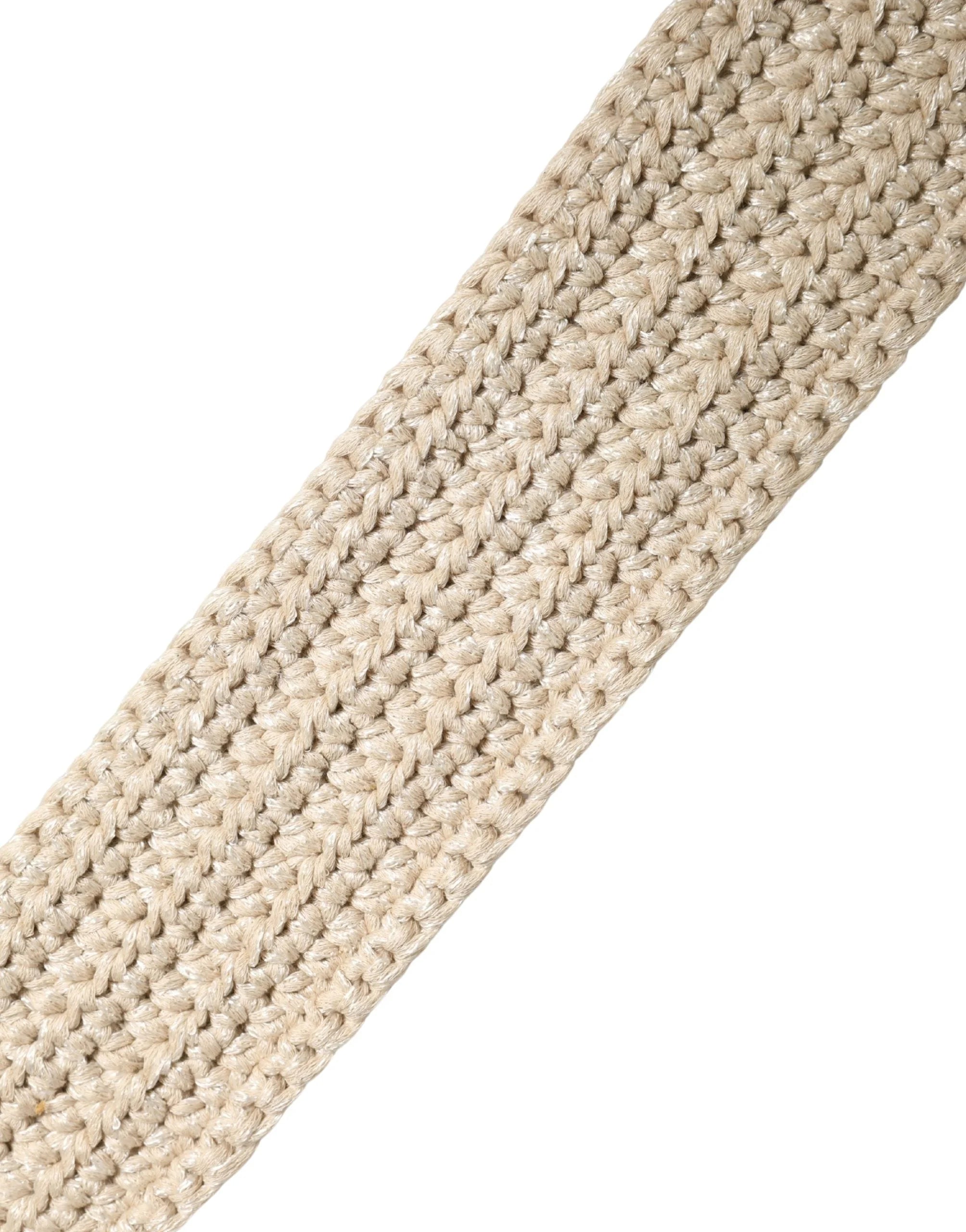Ermanno Scervino Beige Woven Vintage Metal Buckle Waist Belt - 100 cm / 40 Inches