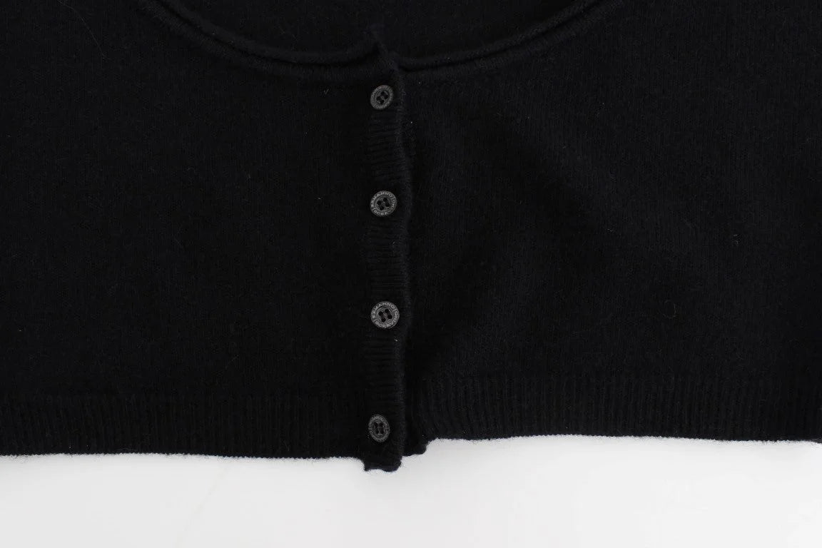 Ermanno Scervino Black Cashmere Cardigan Sweater - IT44 | M - Sweaters