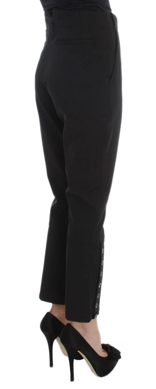 Ermanno Scervino Black Cotton Blend Capri Cropped Pants - IT40|S - Trousers