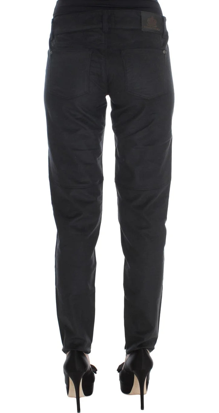 Ermanno Scervino Black Cotton Blend Regular Fit Pants - IT42|M - Trousers