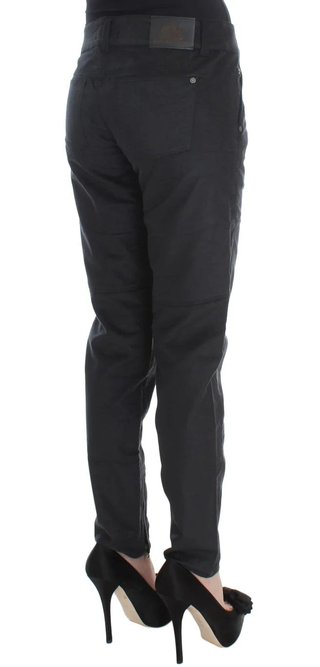 Ermanno Scervino Black Cotton Blend Regular Fit Pants - IT42|M - Trousers