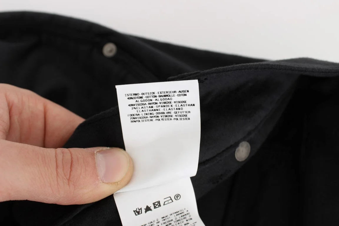 Ermanno Scervino Black Cotton Blend Regular Fit Pants - IT42|M - Trousers