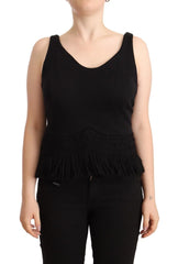 Ermanno Scervino Black Cotton Sleevelesss Tank Casual Top - Tank Tops