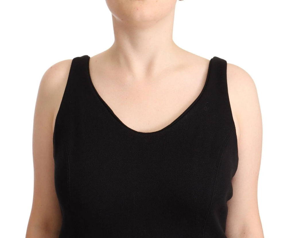 Ermanno Scervino Black Cotton Sleevelesss Tank Casual Top - Tank Tops