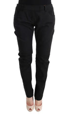Ermanno Scervino Black Cotton Slim Fit Casual Pants - IT48|XXL - Trousers