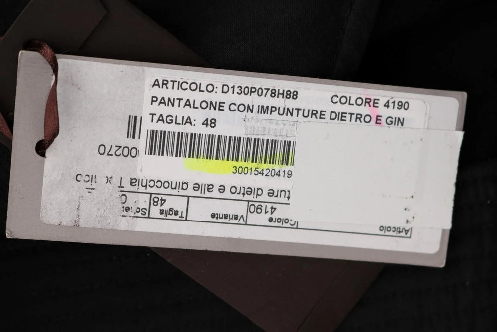 Ermanno Scervino Black Cotton Slim Fit Casual Pants - IT48|XXL - Trousers